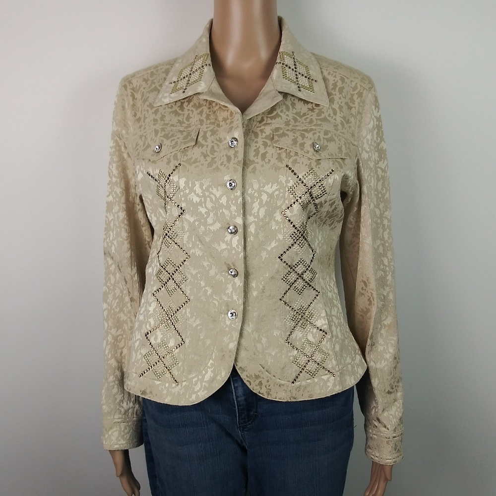 Christine Alexander ivory fold ivory blazer size S - Picture 1 of 3